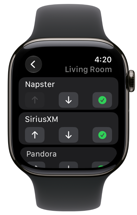 Customize Inputs with reorder arrows and check marks